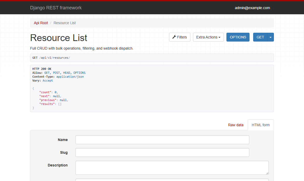 API Resources Endpoint