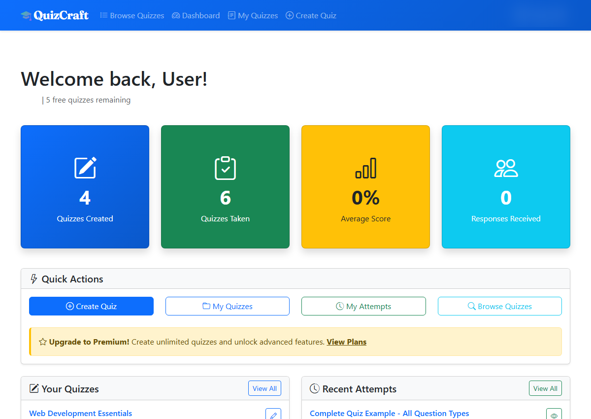 Dashboard with analytics overview